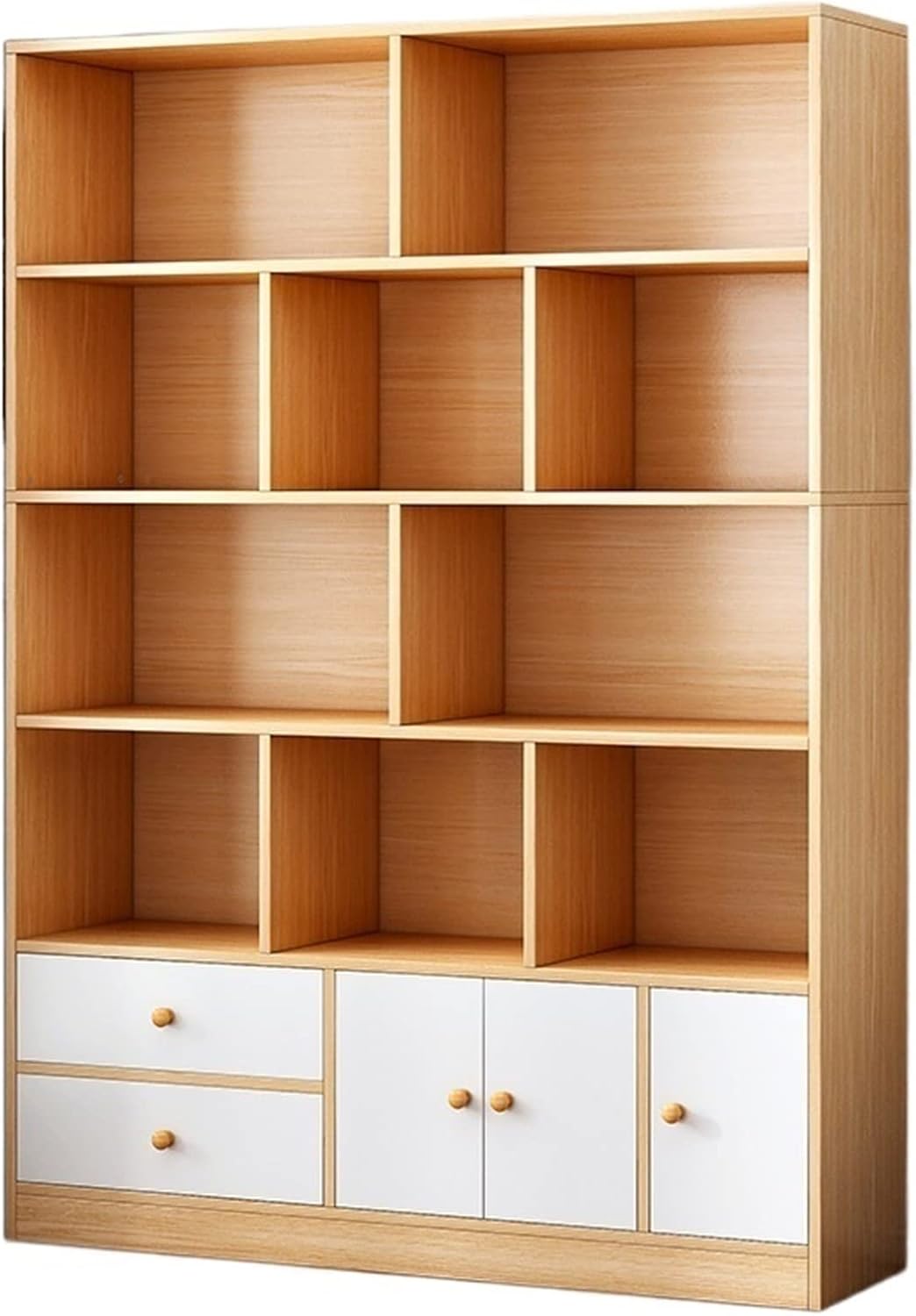 Bookcase Open Bookshelf, Display Stand Simple Partition Shelf for Study Living Room Bedroom (Color : Dark Walnut Color 80x24x180cm) (Wood Color 140x24x180cm)