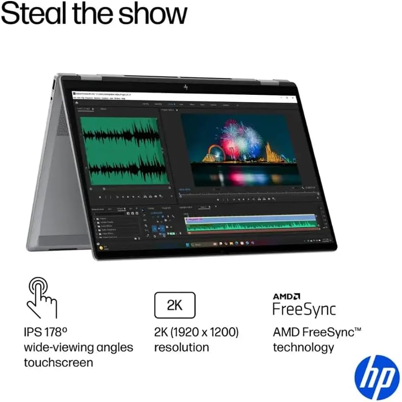 HP OmniBook X FILP Copilot+ PC 16 inch 2K Touch 2-in-1 Touchscreen Laptop, AMD Ryzen AI 5 340, 16GB DDR5 RAM, 512GB SSD, Backlit KB, Copilot+ PC, Windows 11 Home, Meteor Silver