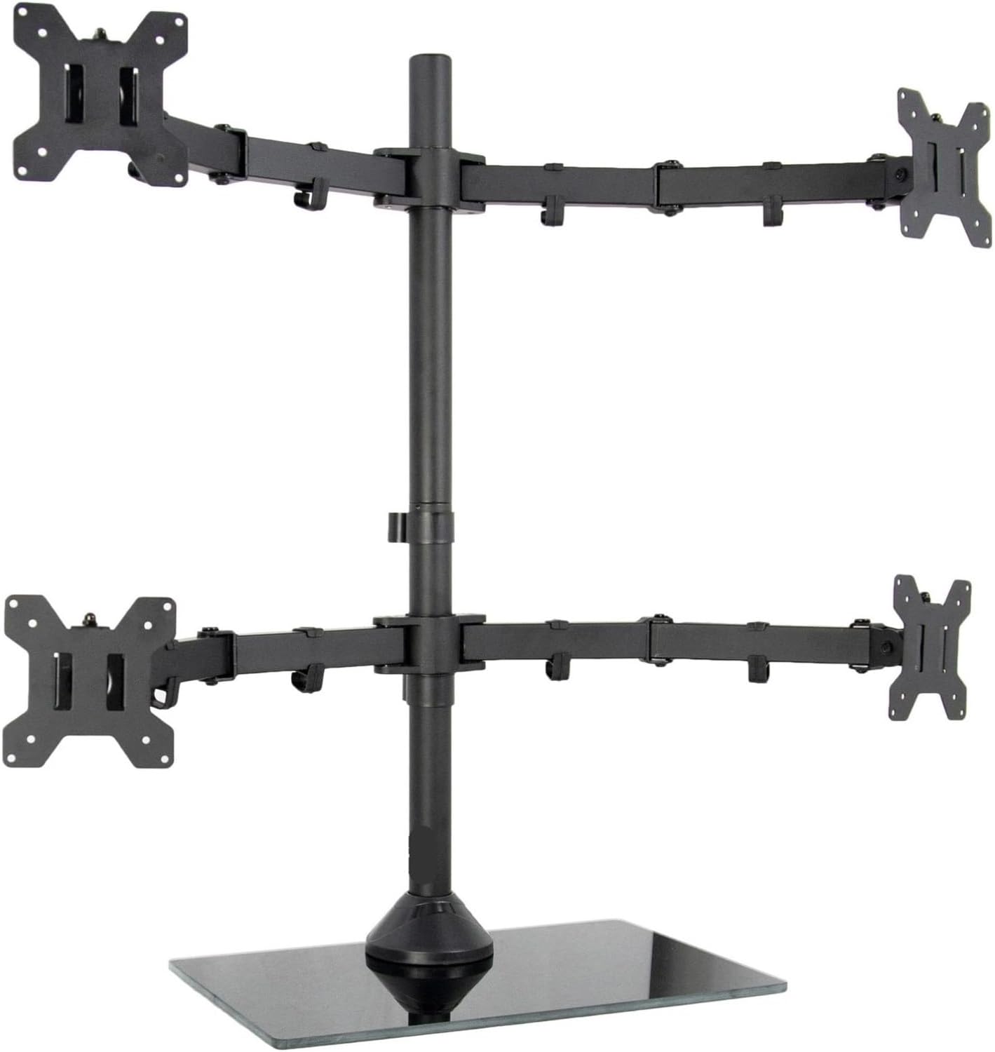 Quad Monitor Desktop Stand Independent Glass Stand | Quad Monitor Desktop Stand 4 Screens up to 27 inches