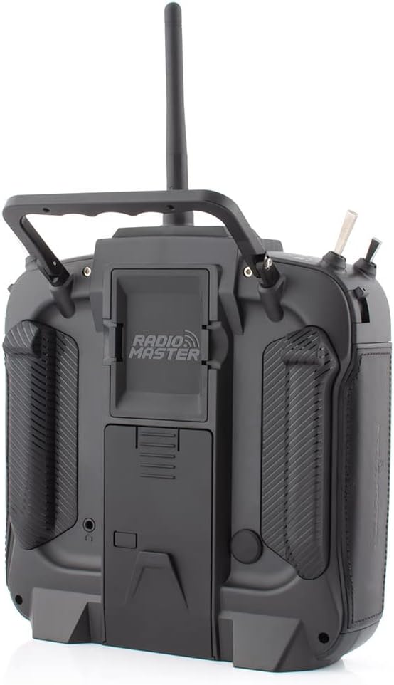RotorLogic RadioMaster TX16S Mark II MAX Edition 2.4GHz 16 Channel EdgeTX OpenTX Radio Transmitter Leather Grips CNC Finished Components Mode 2 (Carbon Black, ELRS w/ AG01)