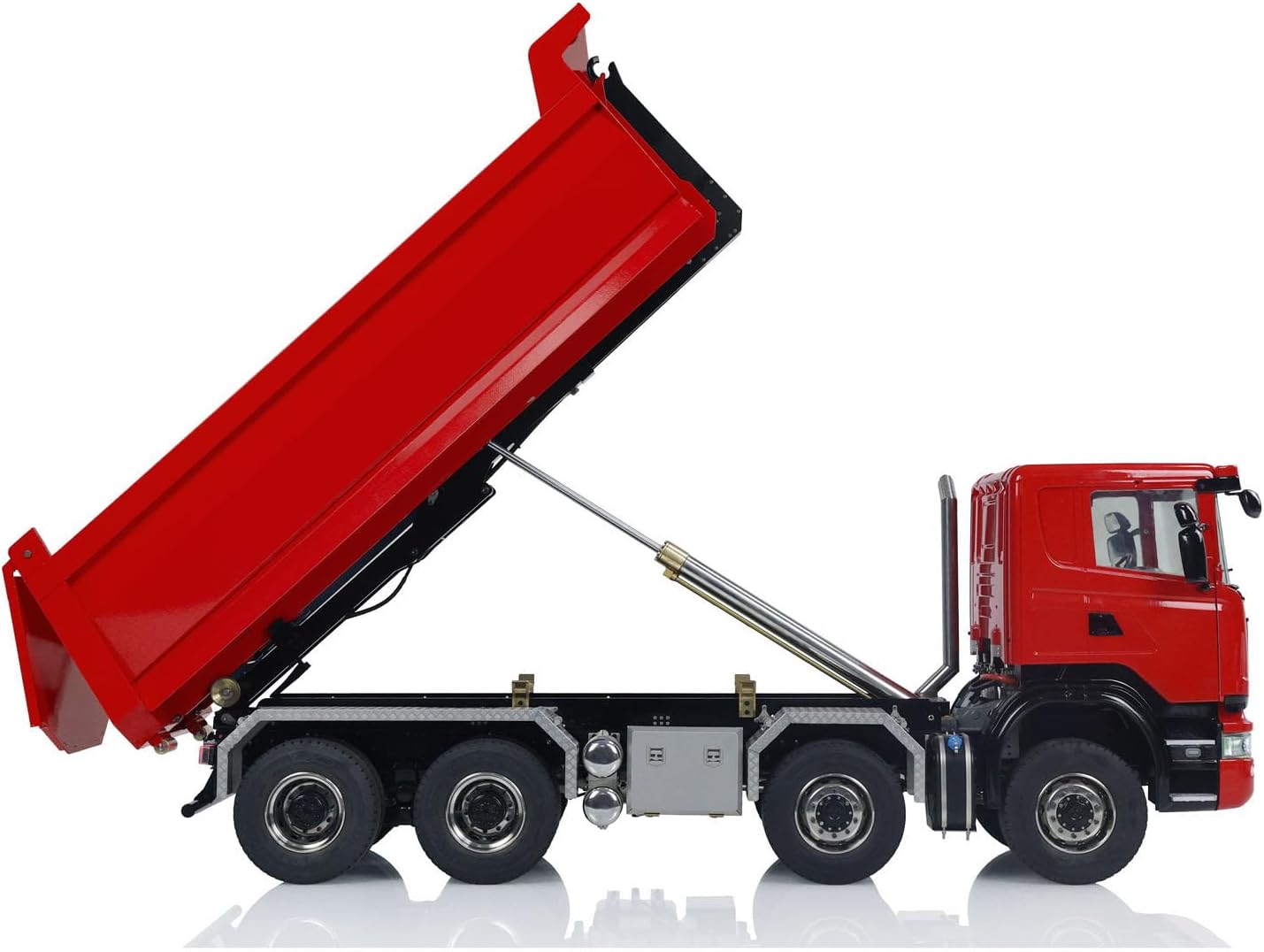 TOUCAN RC HOBBY 1/14 RC Hydraulic Full Dump Truck 8x8 Roll Off Dumper Car Differential Lock Axle for Ages 14+