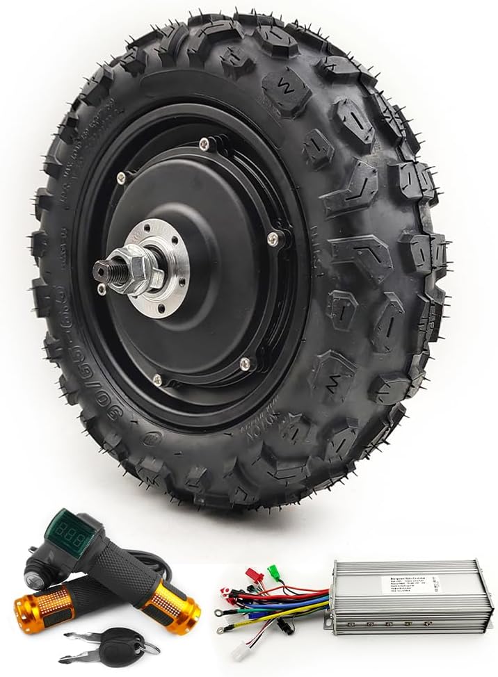 48V 1000W Brushless Hub Motor 11 Inch Off Road Tire For Mountain Scooter Bike (key throttle kit)