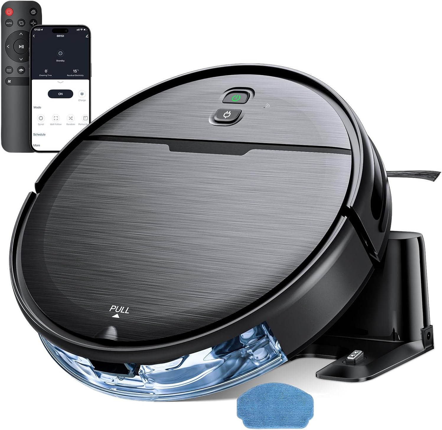 Robot Vacuum and Mop Combo, 2 in 1 Robotic Vacuums Cleaner with WiFi/App, Robot Vacuum with Water Tank, Strong Suction, Schedule, Self-Charging, Quiet, for Hard Floor, Pet Hair, Low Pile Carpet