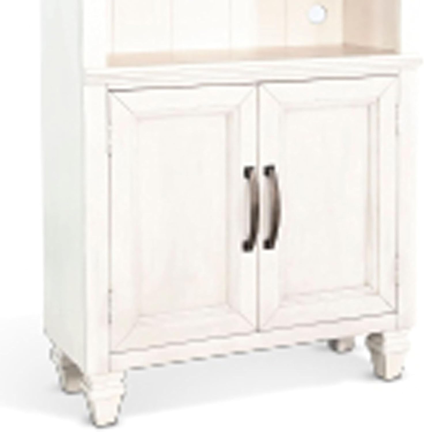 Benzara Barnie Bookcase Cabinet with 3 Open Shelves, Brown White Mahogany Wood