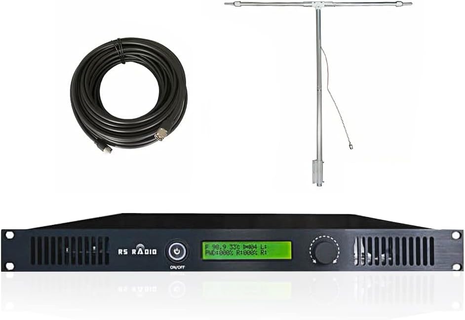 FM Broadcast Transmitter 150W+Antenna+Cable for Church, Long Range Professional FM Radio Broadcasting Transmitter for Radio Station,Home