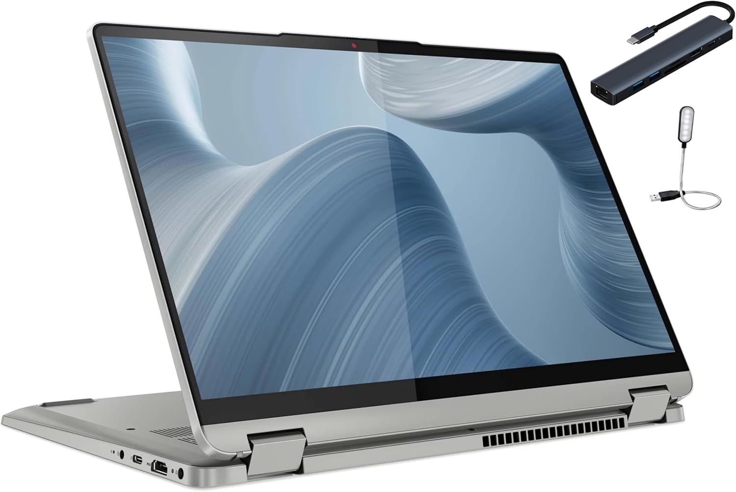 Lenovo Ideapad Flex 5i 14 inch 2-in-1 Touchscreen Laptop, Intel Core i7-1255U, 8GB RAM, 512GB M.2 SSD, Windows 11 Home, Bluetooth, Webcam, Cloud Grey with Accessories (Renewed)