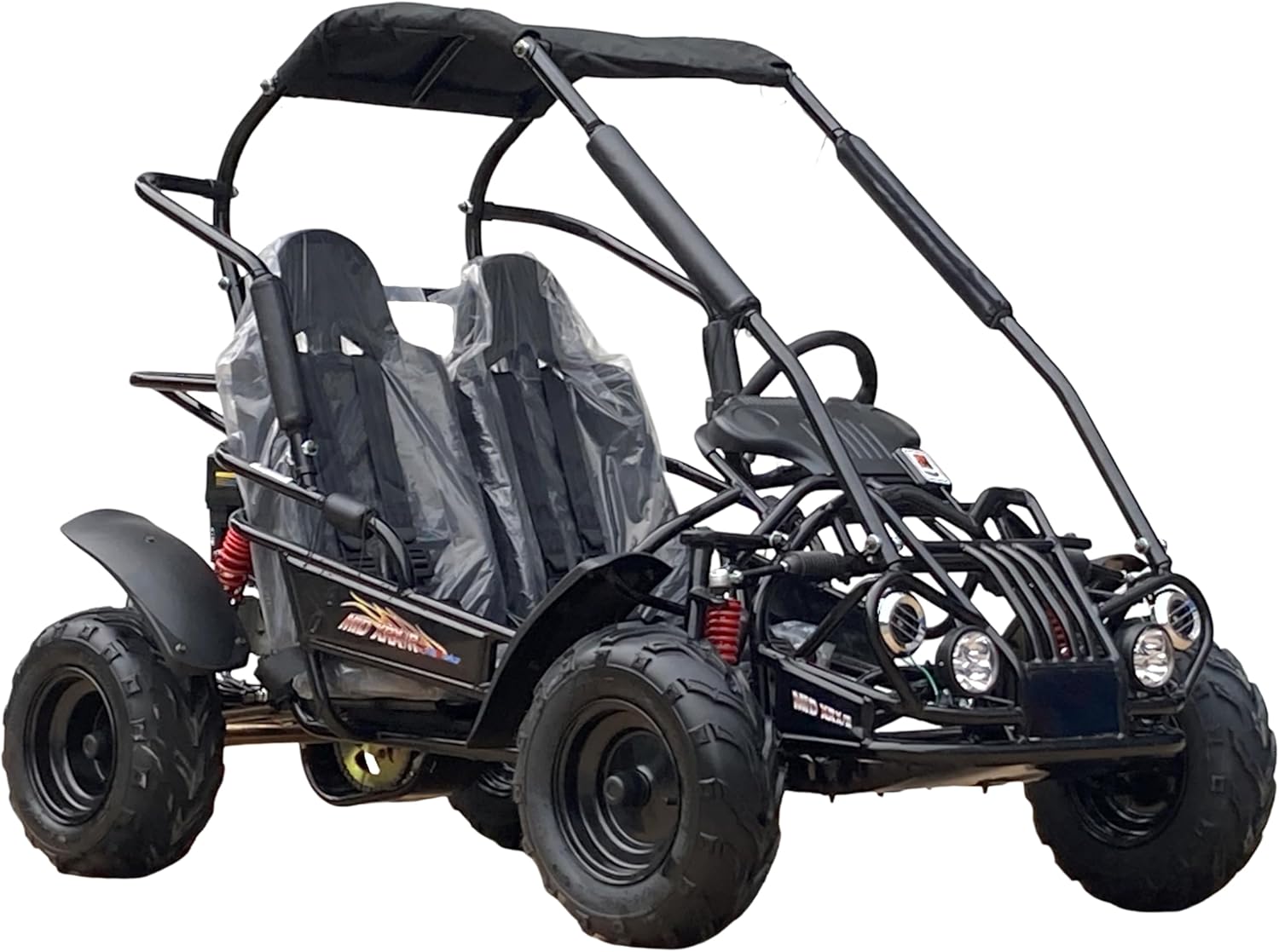 TRAILMASTER Mid XRX Deluxe Go Kart Buggy, Full roll cage and Safety Harness, Ages 10 and up, 212 CC Electric Start. with Assembled Version Now! (STD, Black)
