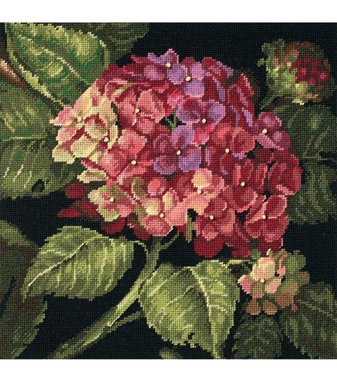 Dimensions 14 x 14 Hydrangea Bloom Needlepoint Kit