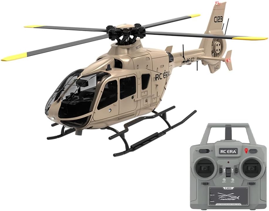 RC Helicopter for Adults, 6-Channel Single-Rotor RC Helicopter with Brushless Motors & 6-Axis Gyro, Optical Flow Altitude Hold Hobby RC Helicopter, Model C123
