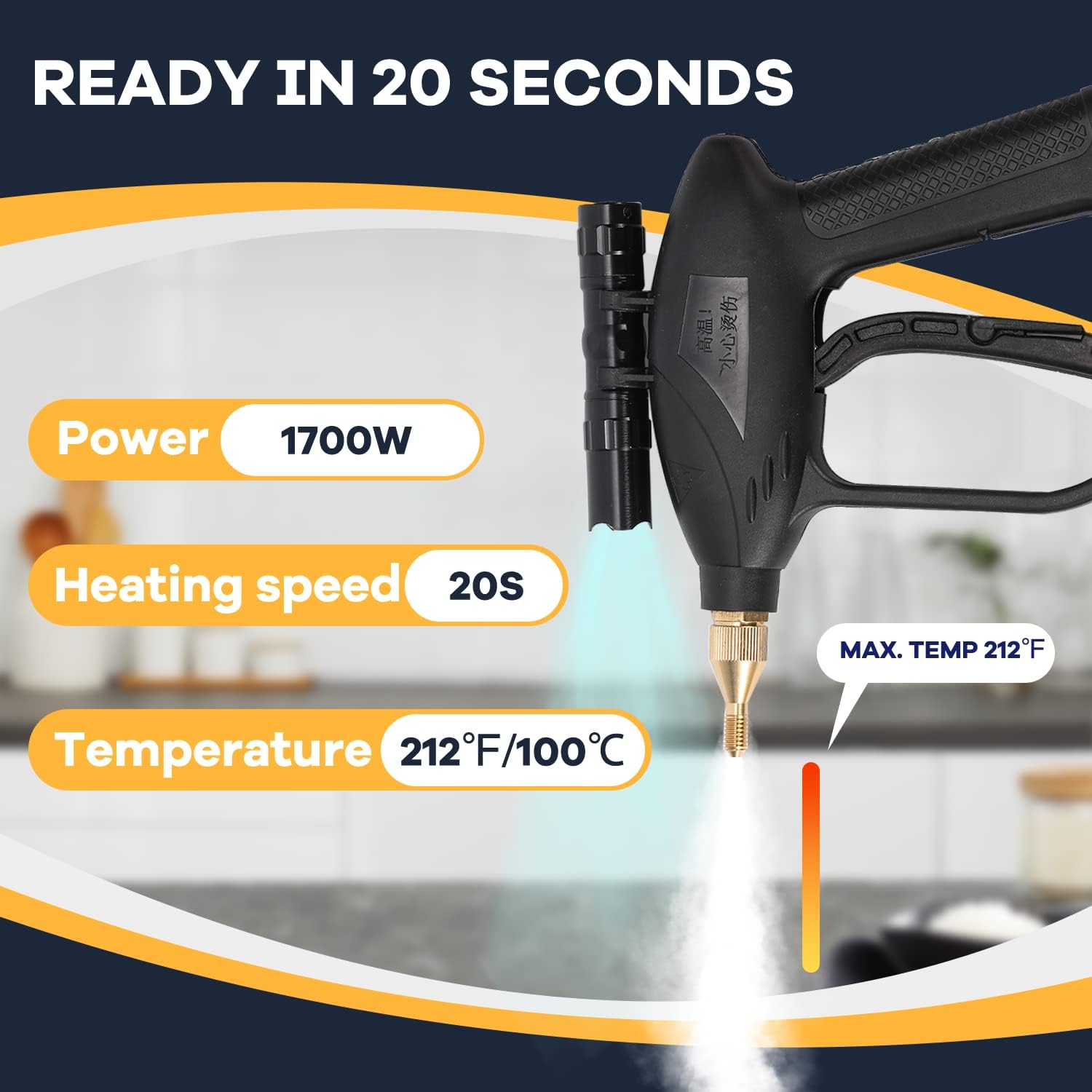 Moongiantgo High Pressure Steam Cleaner with A Set of Replacement Brushes