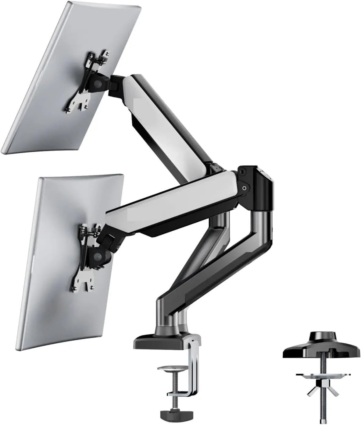 MS-002 Monitor Stand Dual Arm with C-clamp and Grommet Mount for Flexible Adjustment and Easy Monitor Stand Installation