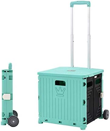 Collapsible Wagon Cart with Wheels Foldable Folding Wagons Carts Silent Universal Wheels,Garden Trolley Shopping Picnic Cart Camping Portable Trolley Climb Stairs Portable Folding Trolley Ea