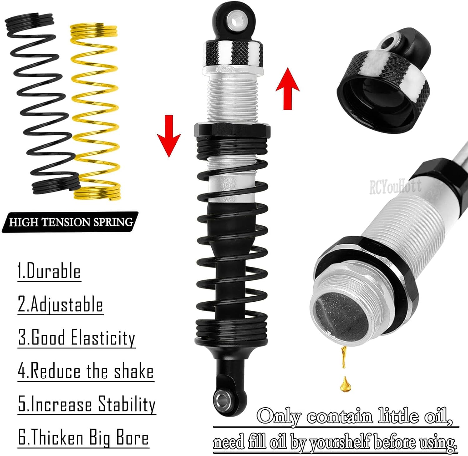 RC Upgrades Part for 1/10 Jato 4WD 4X4 VXL,Suspension Arms/Shock/Shock Tower/Caster Block/Steering Blocks/Stub Axle Carriers/Driveshaft CVD/Arms Mount/Links/Wing Mount/Wing Washer,Black