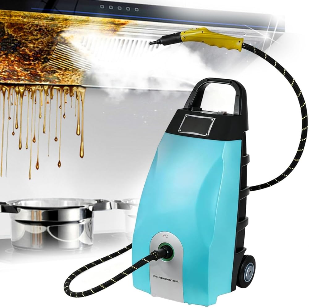 Multi-purpose High Temp Steam Continuous Cleaner, 40s Fast Heat-up With 6 Accessories, Heated Carpet Extracto For Home/car/ac/range Hood/hotel Blue