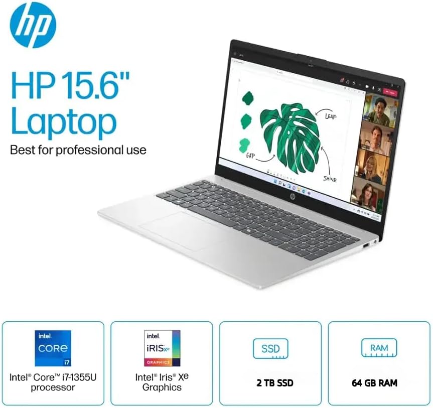 HP 2025 Touchscreen Laptop, Intel i7-1355U(Beat i7-1255u), Intel Iris Xe Graphics, 15.6