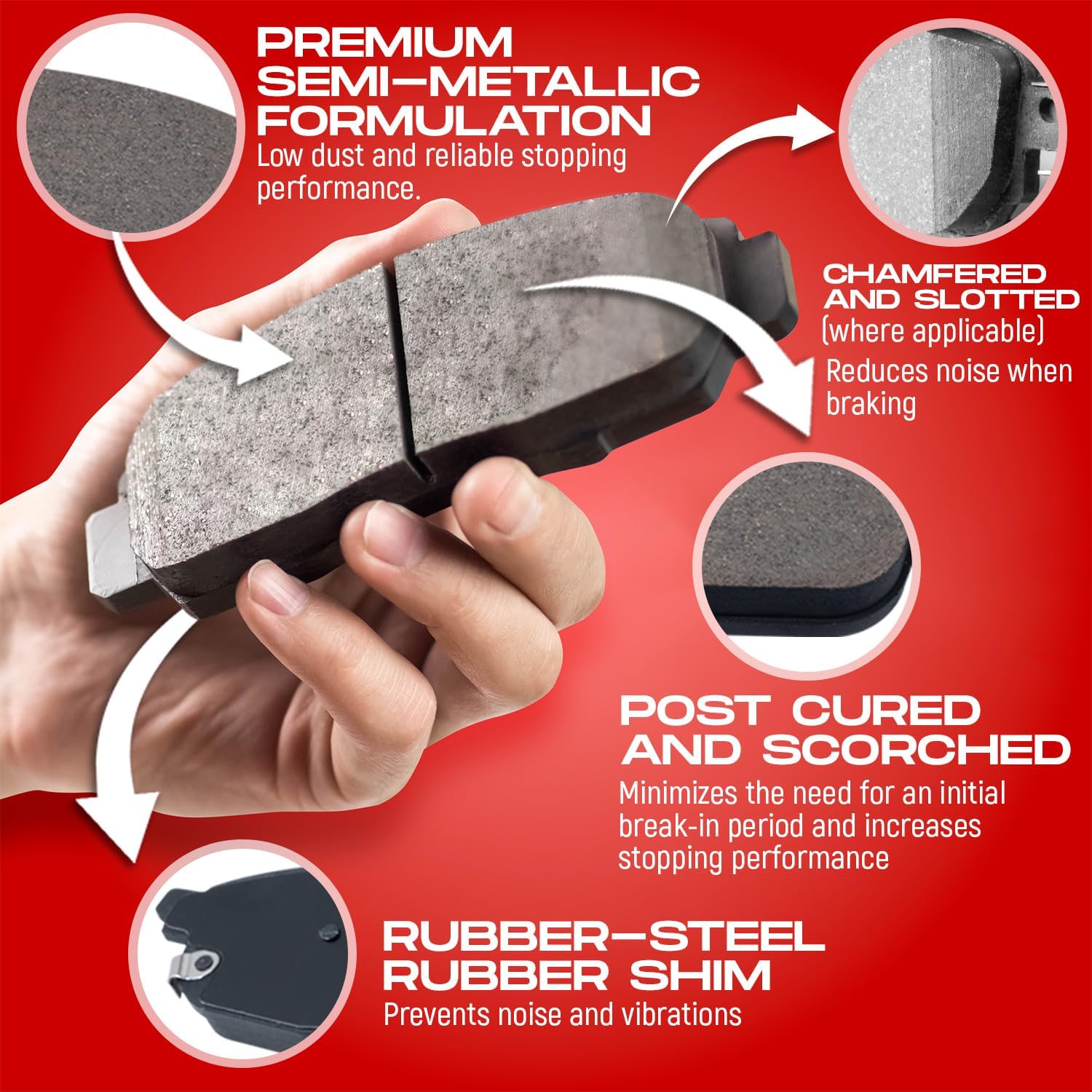 R1 Concepts Front Brake Kit For 2016-2020 Lexus GS; 2015-2021 Lexus RC F| Drilled Slotted Brake Rotors| Semi Met Brake Pads and Rotors Kit|Hardware included