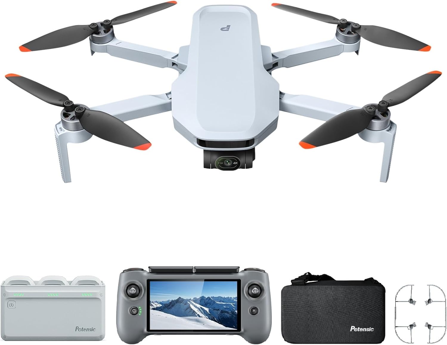 Potensic ATOM 2 Drone with RC PTD 1, Fly More Combo Bundle with 360° Propeller Guard