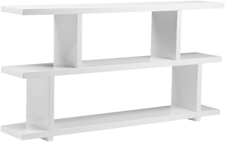 BOWERY HILL 2-Shelf Contemporary MDF Wood Bookcases in White