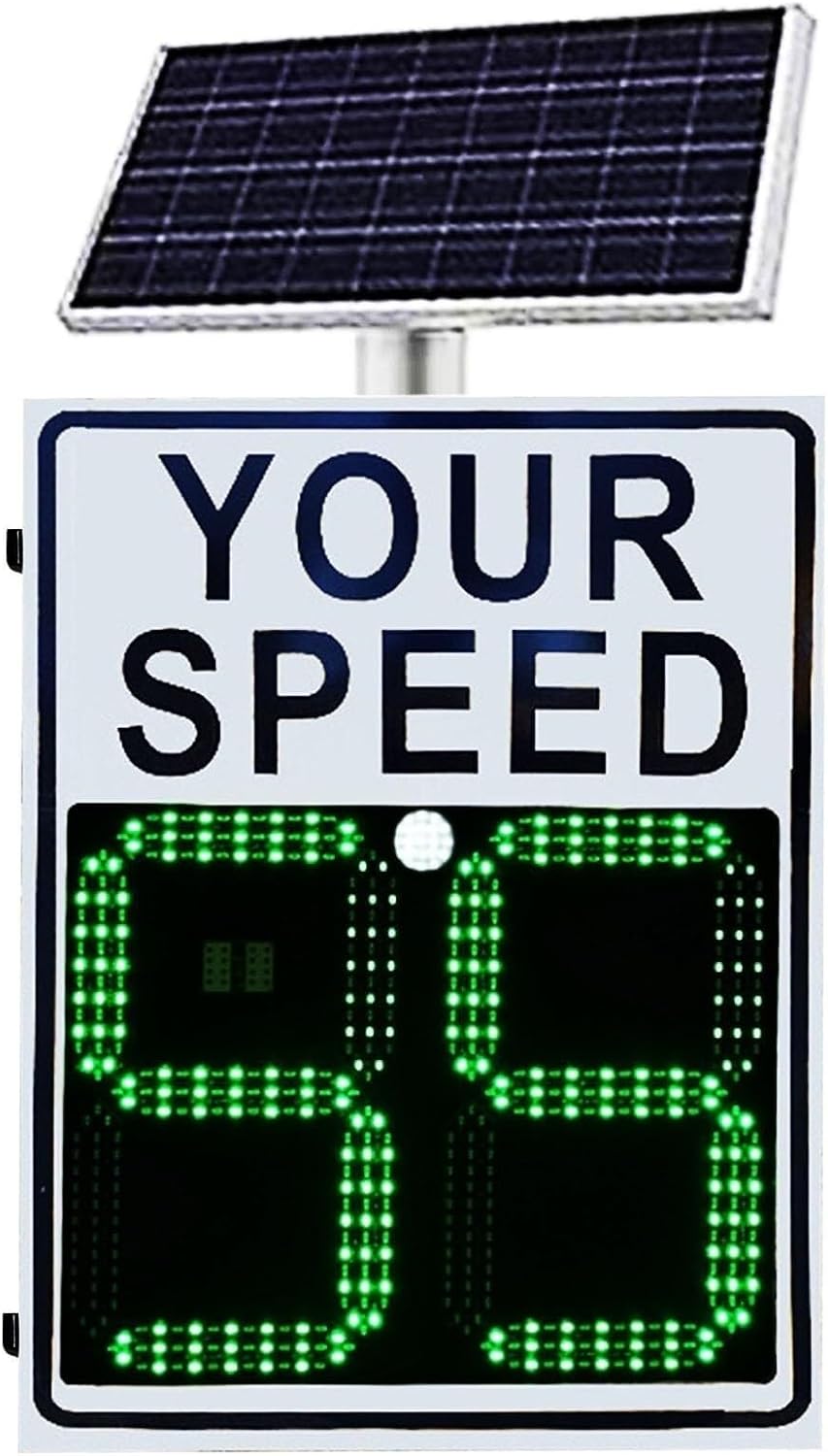 Solar Speed Outdoor Limit Sign, Speed Display Radar Traffic Sign with Accessories for Neighbour Driveway Yard Or School, Visual Distance>800m(60 * 90cm)