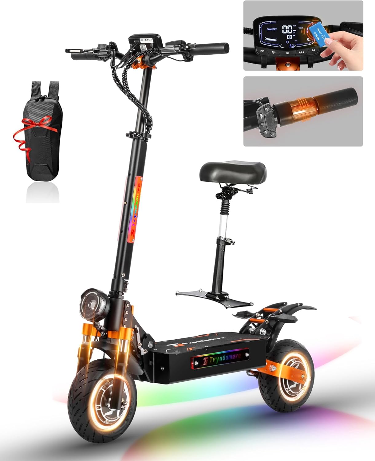 Electric Scooter Adults Peak 5600W Dual Motors Top Speed 45MPH，33Ah Battery Range 75 Miles， with Non-Zero Start 10