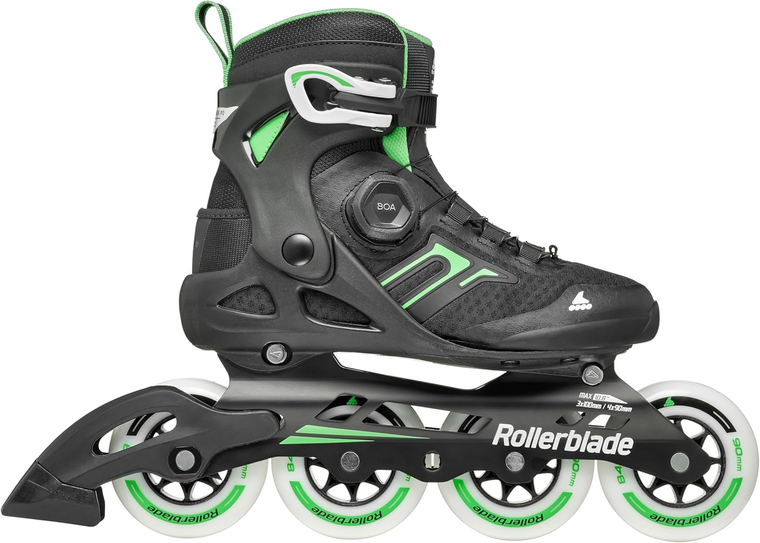 Rollerblade Macroblade 90 BOA Women's Adult Fitness Inline Skate, Black and Mint