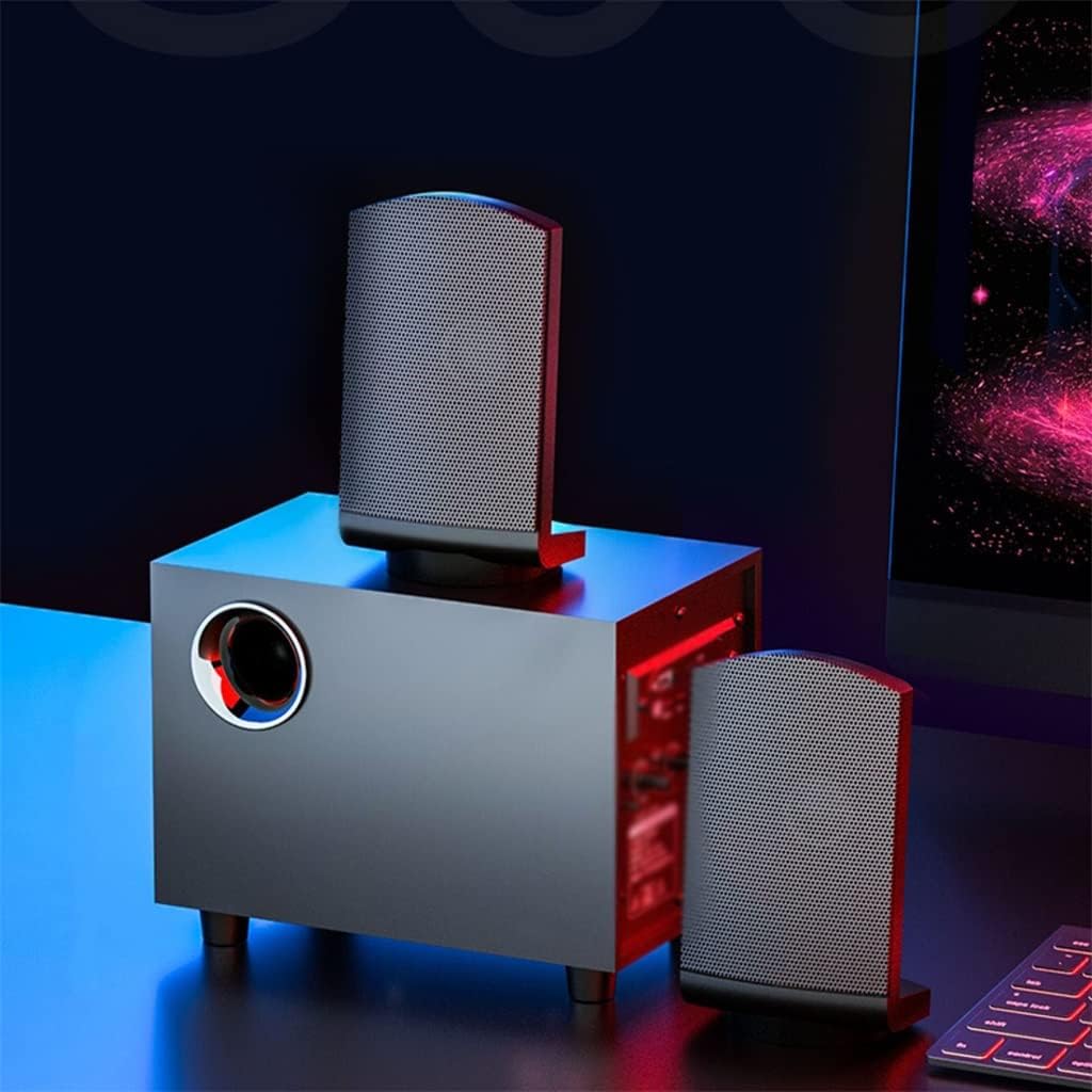 Computer Audio Desktop Small Speakers Wired Active Subwoofer Laptop Home, 130 * 120 190mm
