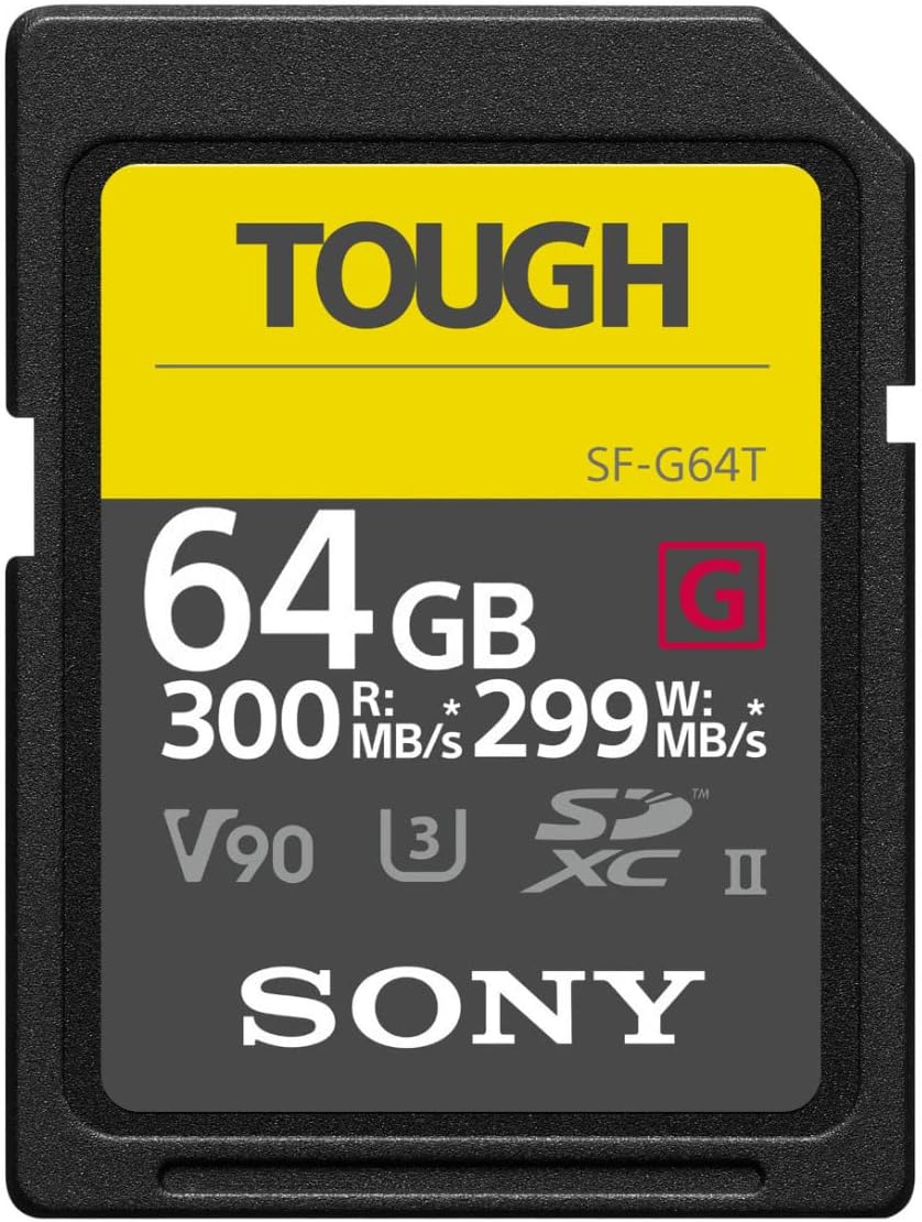 Sony 64GB UHS-II Tough G-Series SD Card 2-Pack Bundle with Aluminum Dual Slot Card Reader and Rugged Memory Storage Carrying Case (4 Items)