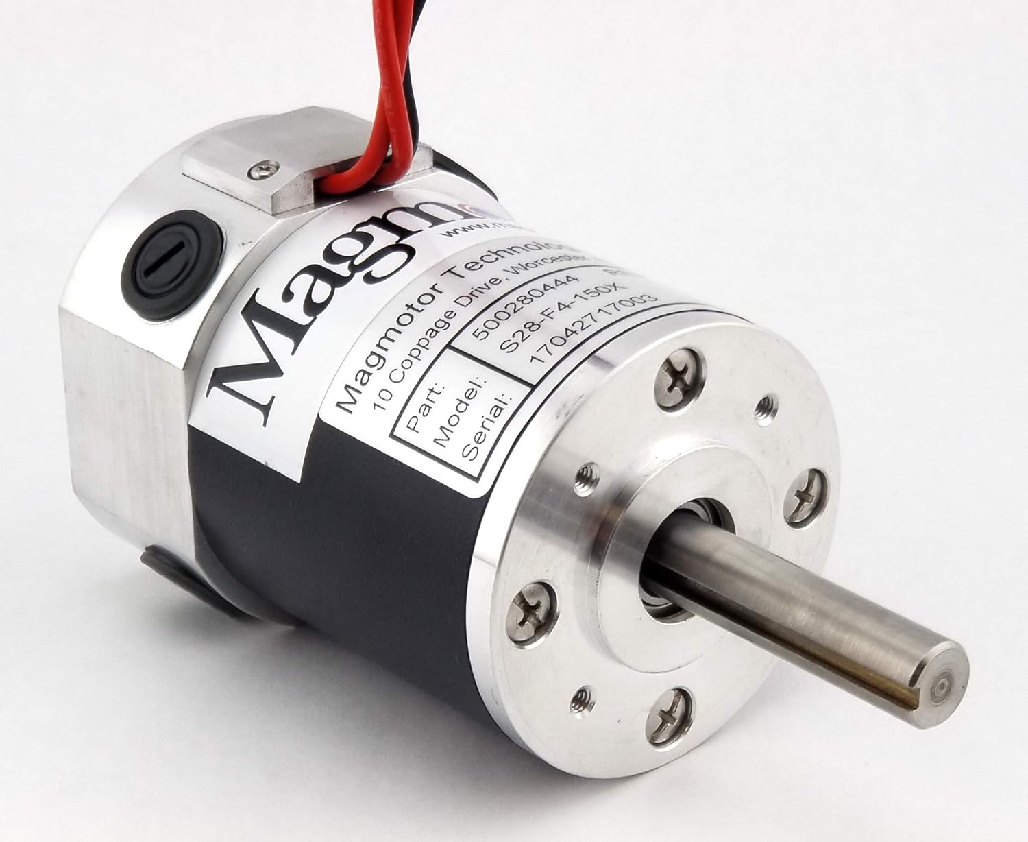 Brushed Motor - Magmotor, S28-F4-150X, 500280444, Combat Motor, 24 VDC, 6100 RPM, Slim Design, Brushed DC Motor, DC Electric Motor