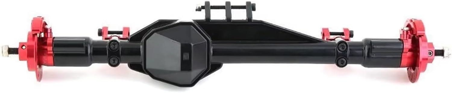 RC Spare Part Compatible with Axial RBX10 for Ryft 1/10 RC Crawler Car Upgrade Parts Accessories Metal Front and Rear Axle(Red,Rear and Front)