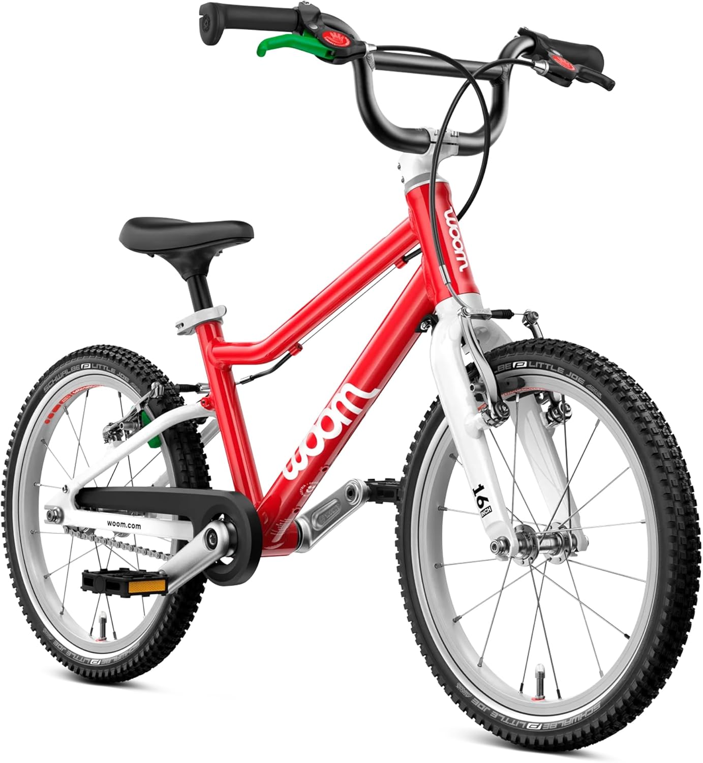 woom GO 3 Bicycle for Children 4 to 6 Years Old, 16-Inch Lightweight Bike with Handbrake, Steering Limiter & Chainguard for Boys & Girls