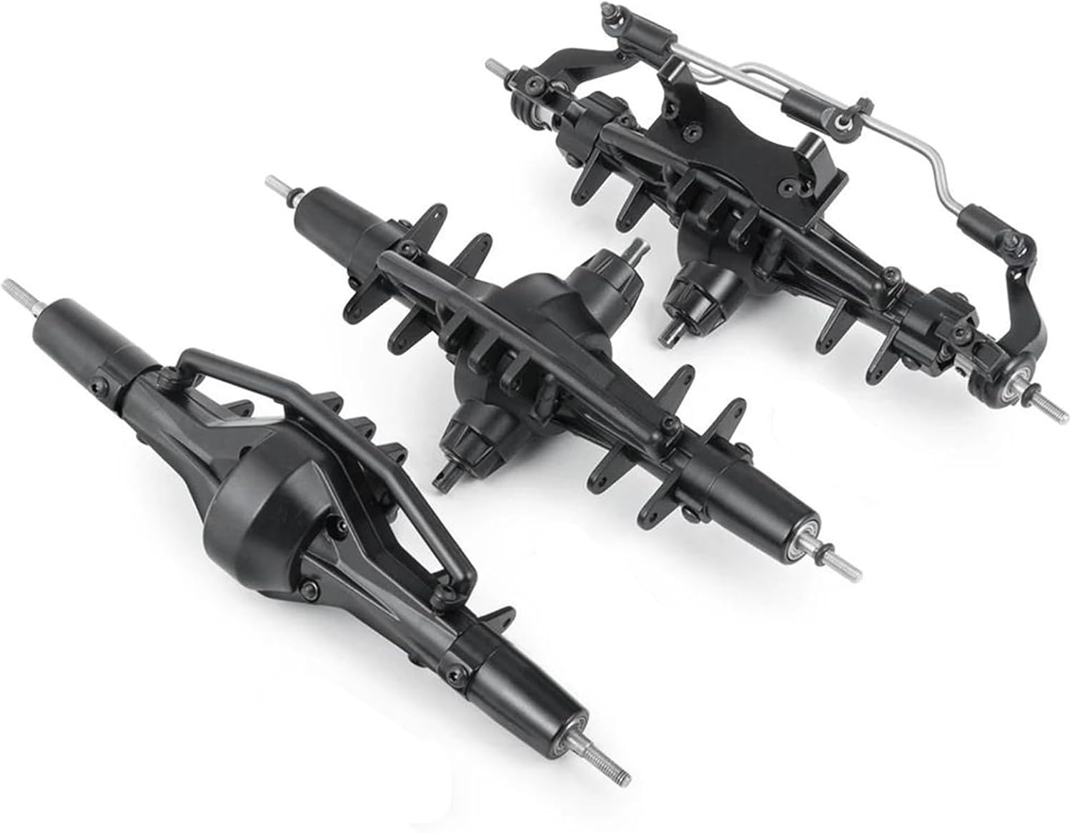 RC Vehicle Axles Compatible with Axial SCX10 AX90021 RC Axle Metal Front/Middle/Rear Axle 1/10 RC Crawler Car Truck Model RC Car Upgrade Accessories(1Set)