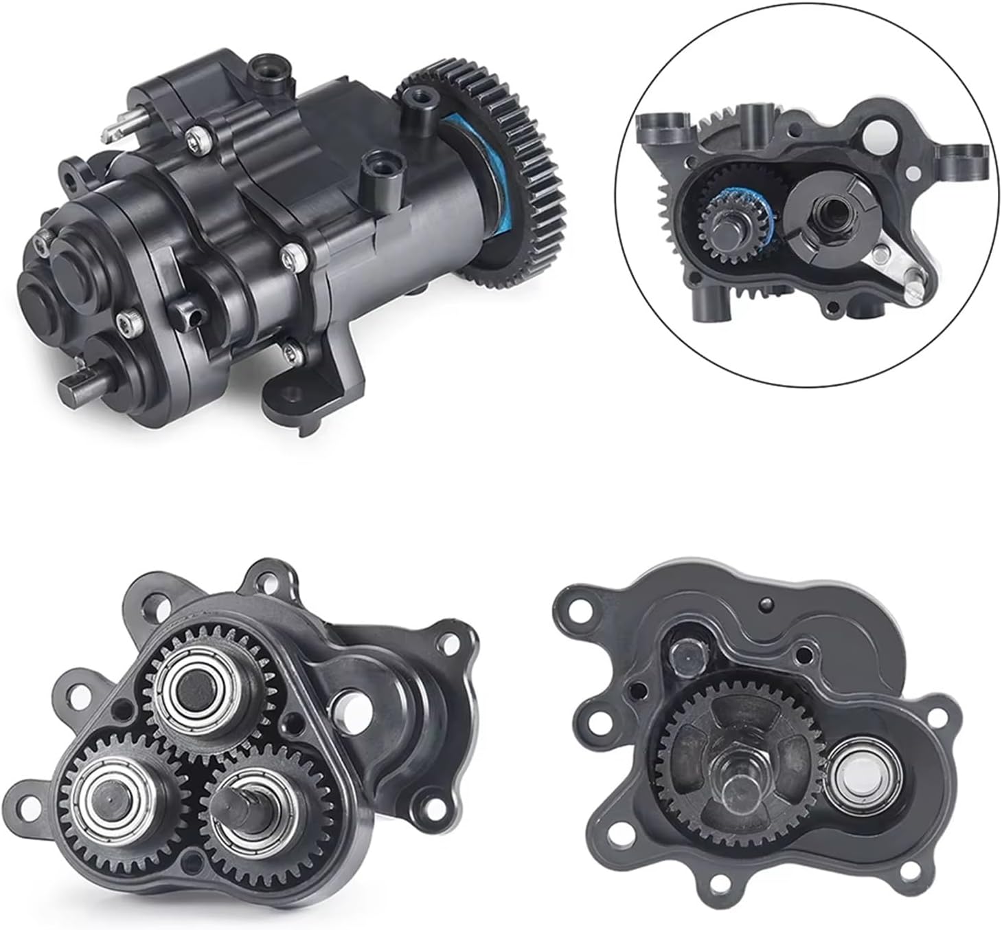 RC Spare Part Compatible with TRX-4 for TRX-6 1/10 RC Car Gear Box Upgrade Parts Metal Transmission/2 Speed Center Gearbox Accessories