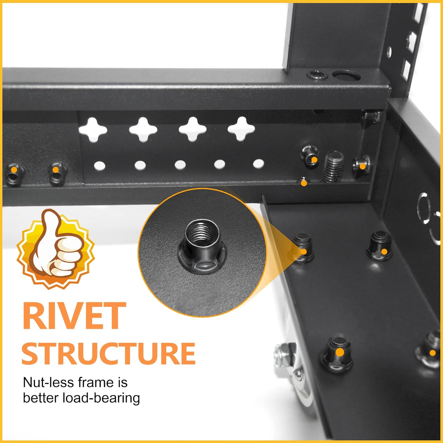 RIVECO 15U Server Rack Adjustable Depth Network 4 Post Cabinet Open Frame with Leveling Feet & Wheels Fully Rivets 1400 LBS