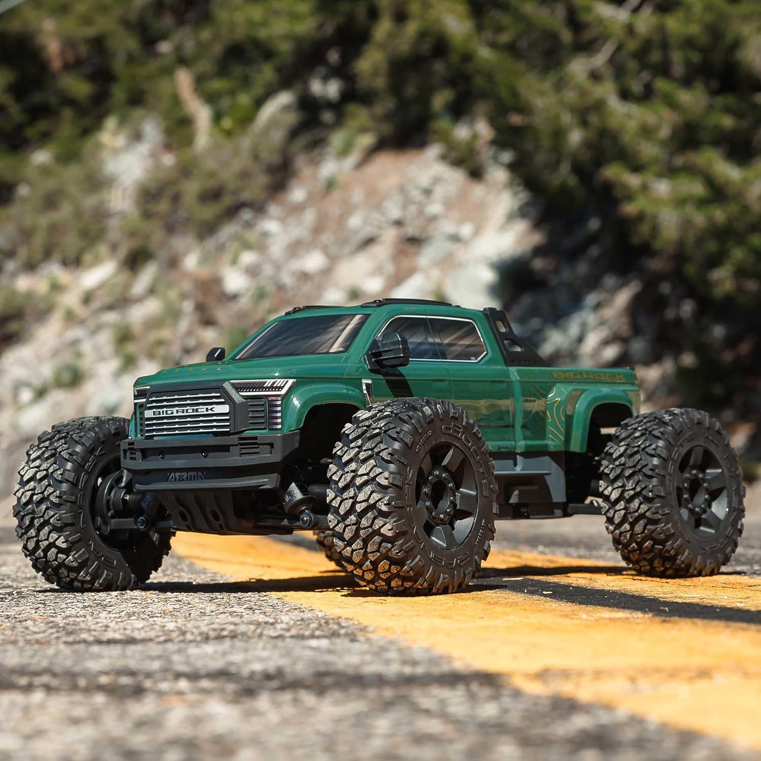 ARRMARC Truck 1/10 Big Rock 4X4 223S BLX BRUSHLESS Street Truck RTR (Batteries and Charger Not Included) with DSC, (Green), ARA4312V4T2