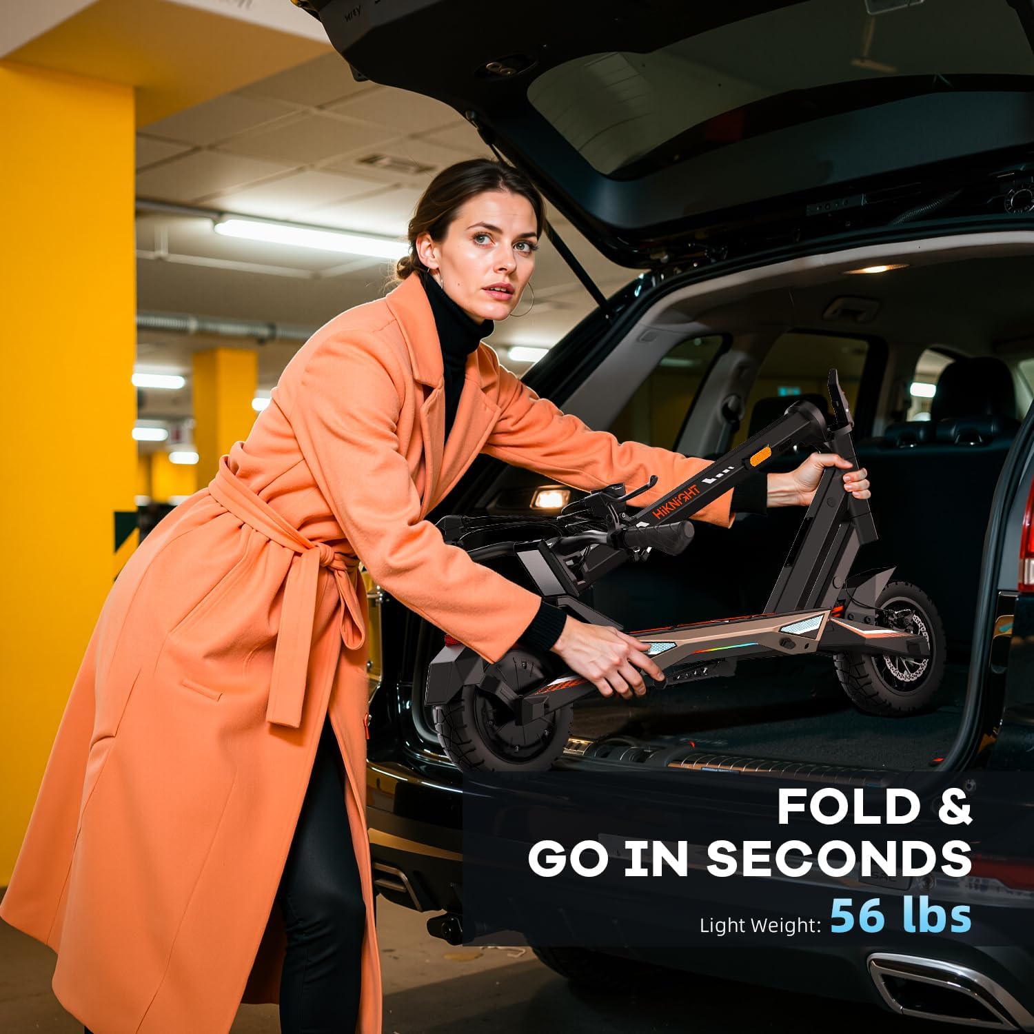 Electric Scooter, Fast 34Mph E-Scooter for Adults and Teens, 40 Miles Long Rang, 10 Inch Off-Road Tires, IP54 Waterproof, Portable and Foldable Escooter Commuter