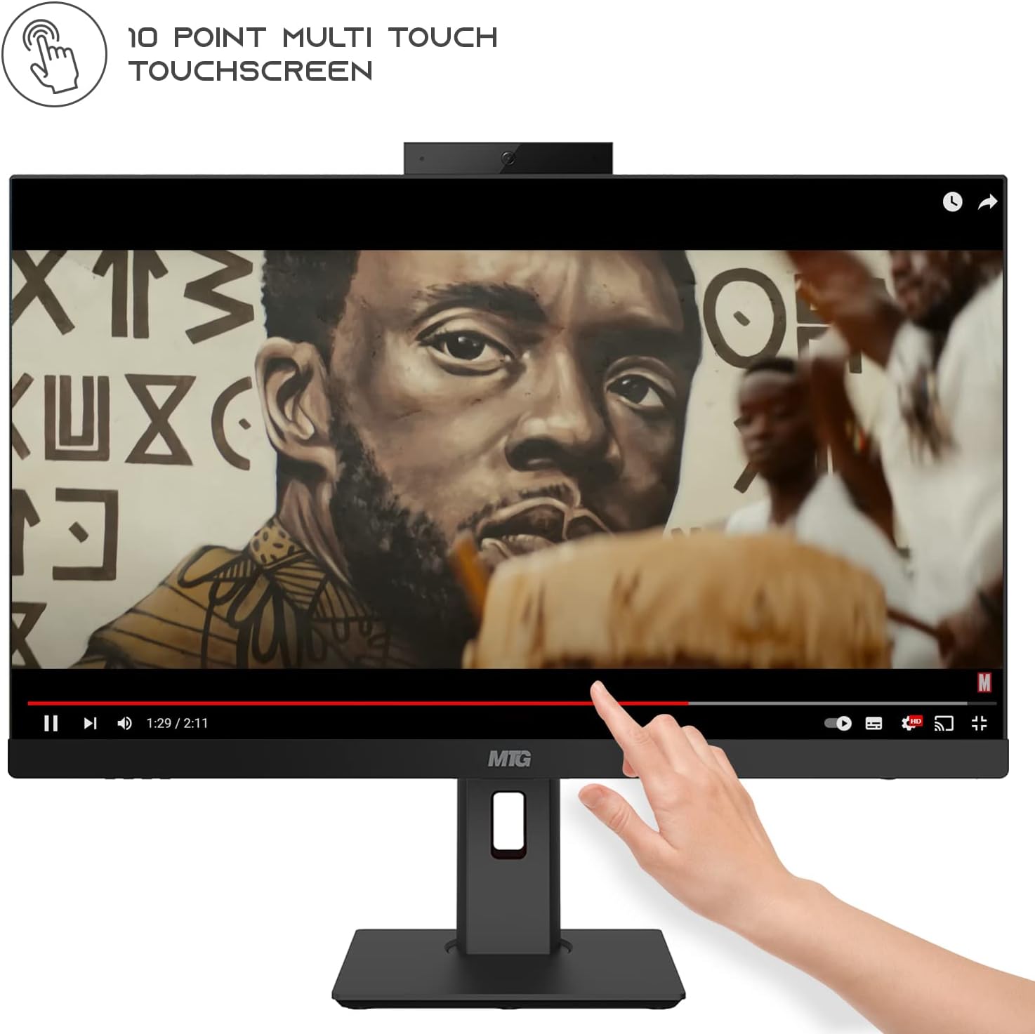 Gaming All in one PC 24 inch FHD Touchscreen, MTG Yama, Intel Core i5 10th Gen, 8GB RAM, 480GB NVME, AMD RX 550 4GB DDR5 Graphics, Webcam, DVD RW, RGB Combo, Windows 11 Home