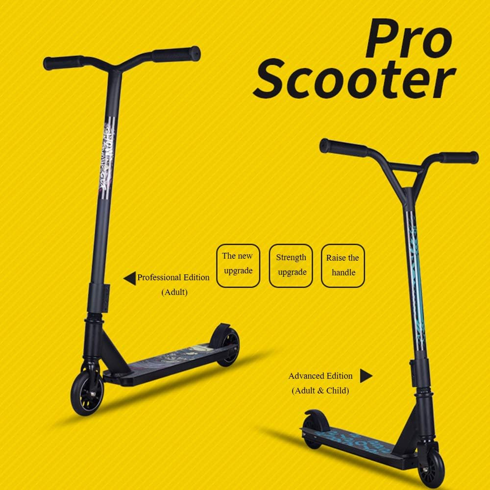 Pro Stunt Scooters for Boys Girls Kids Adult Freestyle Push Kick Surfer Skate Park Brush Street Fun Scooter, Trick Scooter Lightweight Easy to Assemble Max Load 240kg