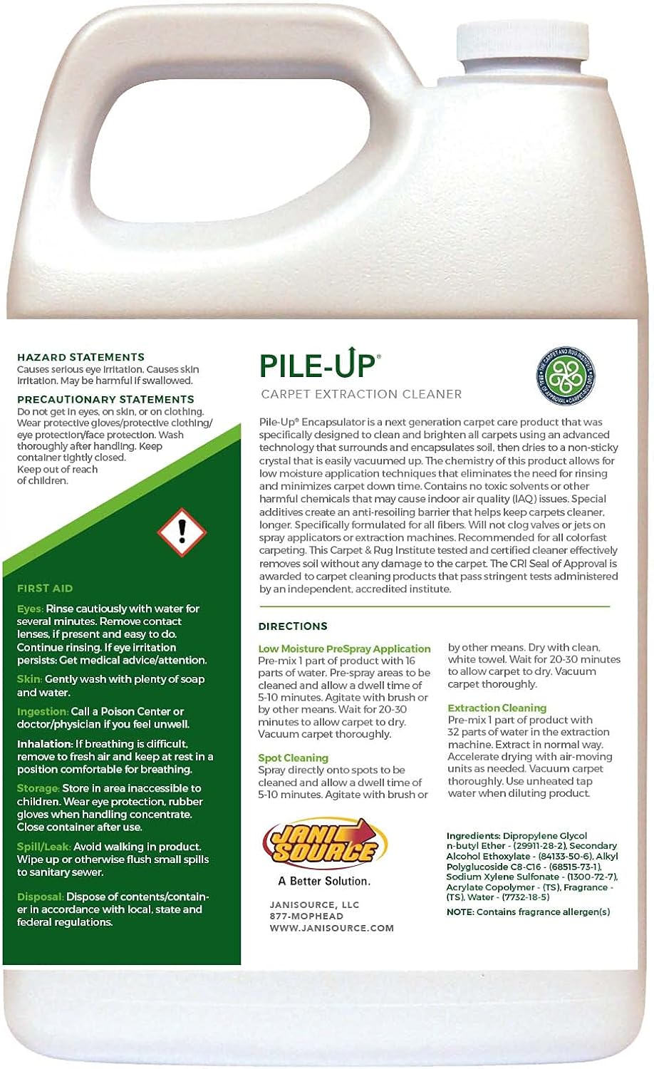 PileUP Eco Encapsulating Carpet Cleaner - Gallon (Case of 4)