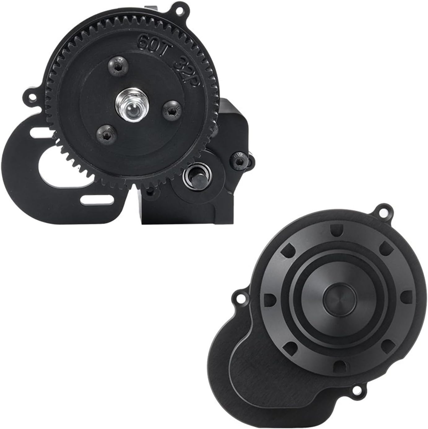 RC Crawlers Components For Axial For Wraith For RR10 90048 90018 90053 1/10 Metal 2 Speed Transmission Center Gearbox Cover Upgrade Replacement RC Car(Gearbox and Cover)