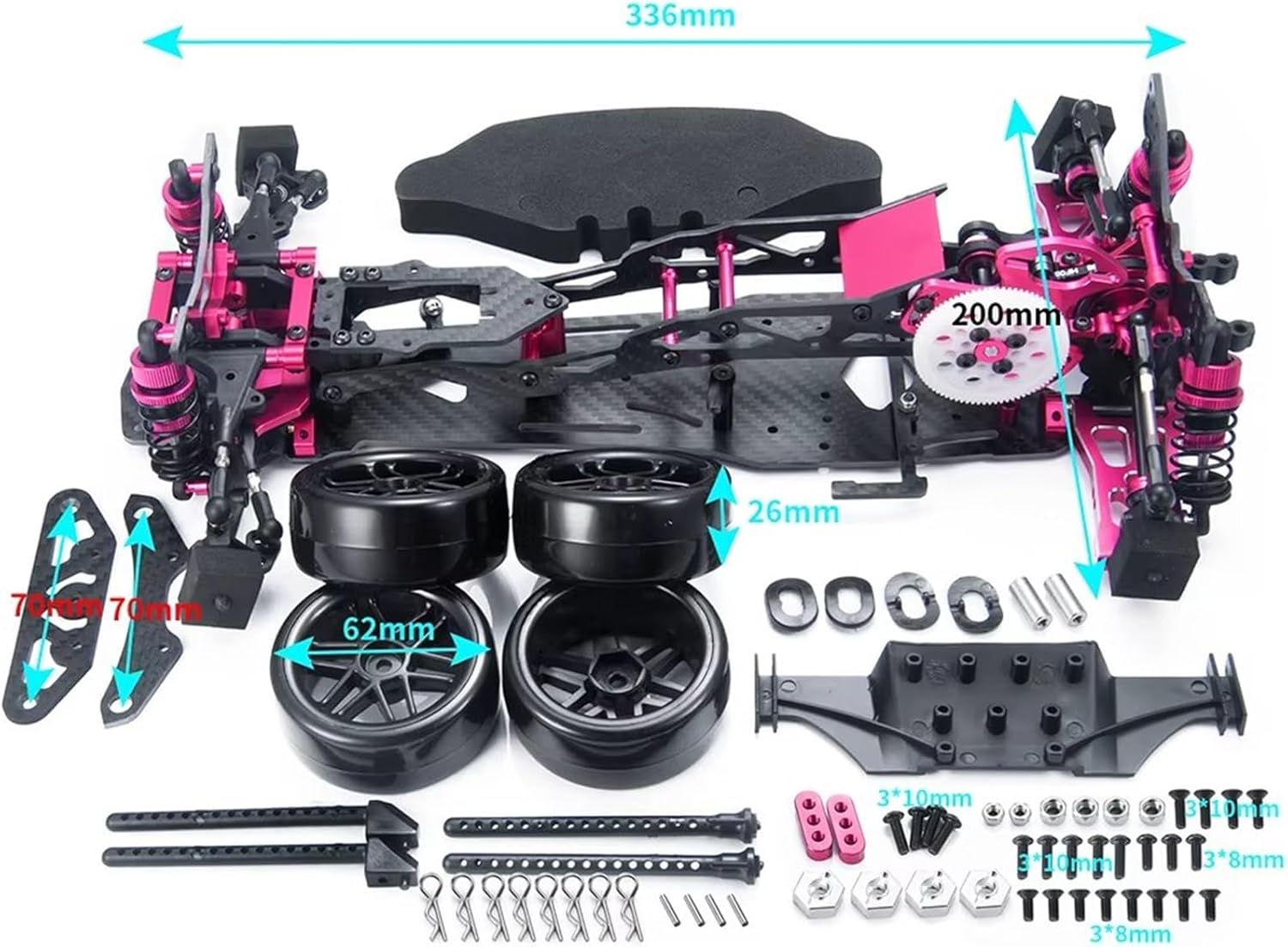 RC Car Parts for Sakura D5 for MR 1/10 Metal Carbon Fiber Plastic Frame Chassis Upper Deck Kit Wheel Rims Shock Absorbers RC Drift Car Truck Model Parts