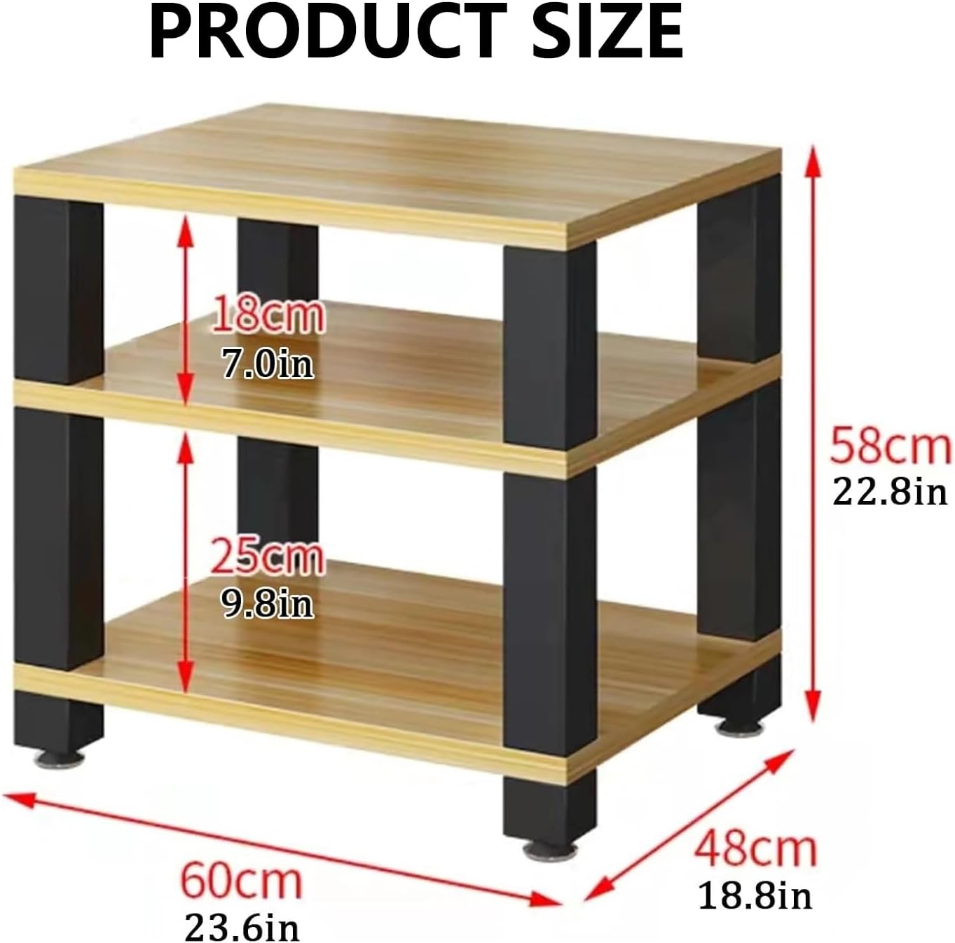 Fakednss AV Media Stand - Stereo Racks and Stands with Storage Shelves