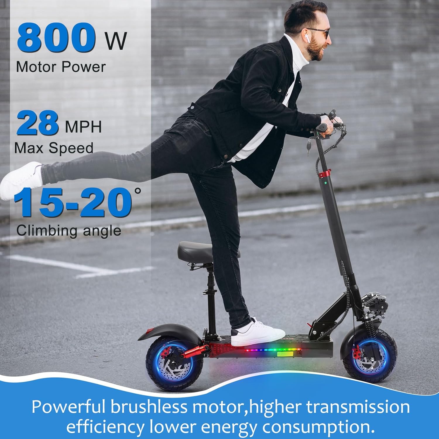Off-Road Electric Scooter Adults,1600W/1200W Motor,32-40 Miles Long Range,31/34MPH,10/11