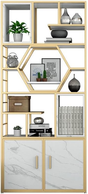 Book Shelf Open Bookcase Metal Bookshelf Living Room Multi-storey Storage Bookcase Modern Minimalist Nordic Office Partition with Lockers for Living Room, Home Office, Bedroom ( Color : B1-120*30*180c