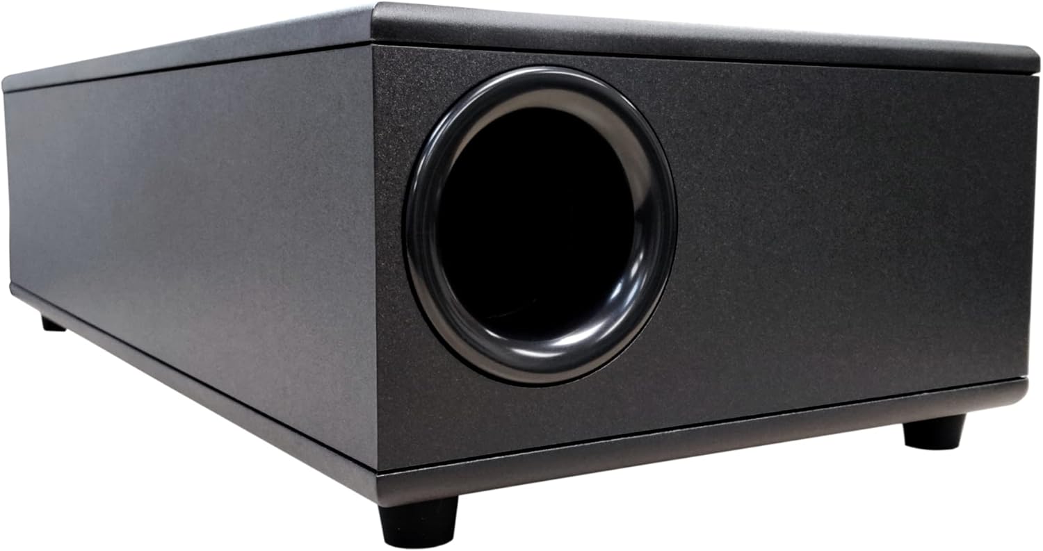 Earthquake Sound CP-8 v2 Couch Potato - 300W Peak Powered 8-Inch Slim Home Theater Subwoofer with Down-Firing Bass Reflex Enclosure Design (Black Laminate