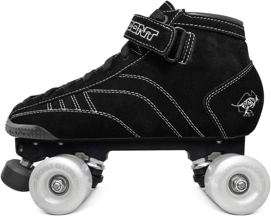 Bont Skates - Prostar Black Suede Professional Roller Skates with Glow Light Up Led Wheels - Indoor and Outdoor - Youth - Boys - Girls - Men - Women