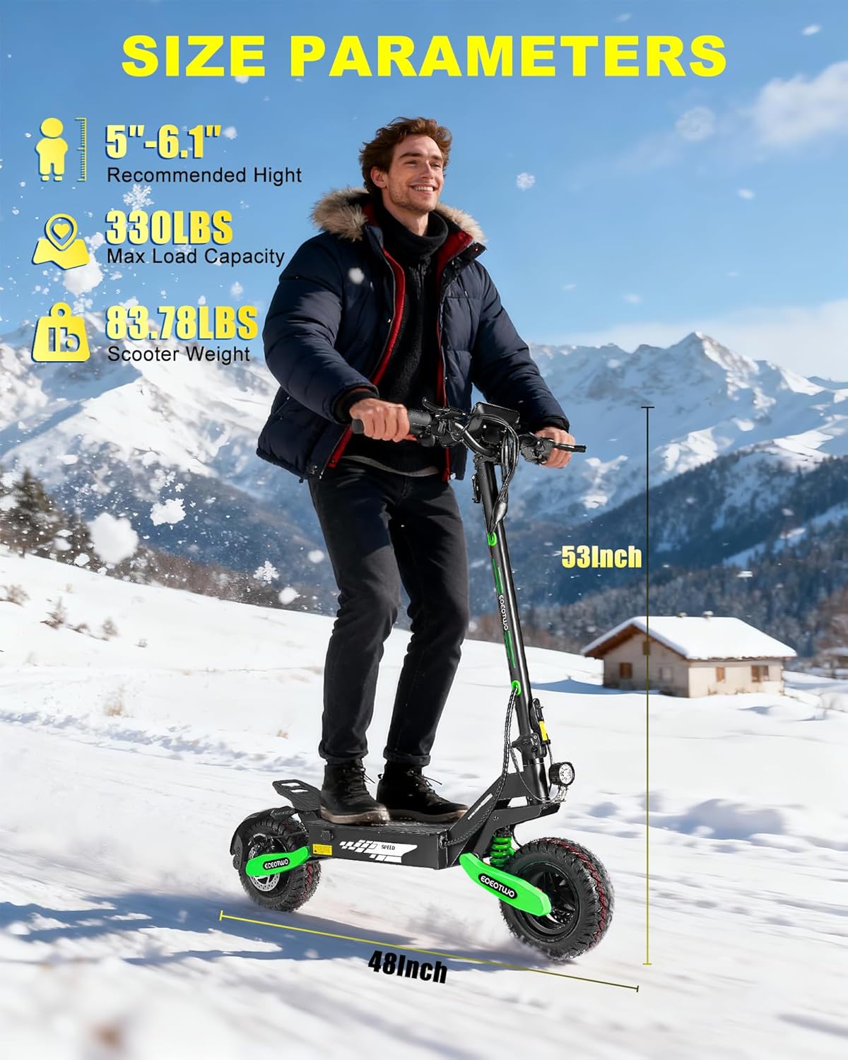 Electric Scooter for Adults, 1200W Motor Fast E Scooter, 11
