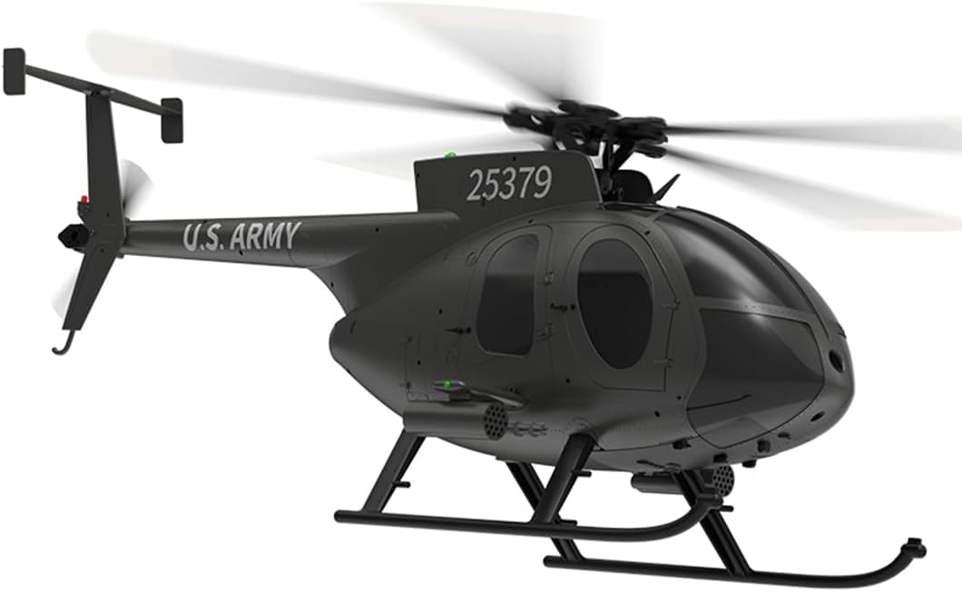 RC Little Bird Model Helicopter ,YU XIANG F119S MD500 1/16 Scale 250-Class 2.4G 9CH with Flybarless Rotor Head, 6G/3D Switchable Modes Openable Cockpit, High-Performance Brushless Power(RTF Version)