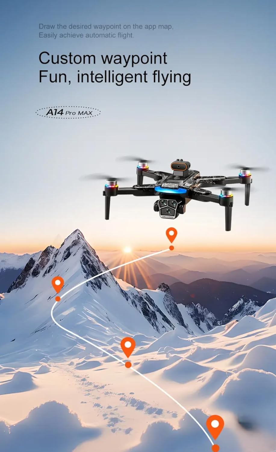 GPS Drone with 4k Camera for Adults,6 Axis gyro, 4.5” LCD Screen Controller,2 Batteries 60 Min Flight, Brushless Motor, SD Card Included, 5G FPV Quadcopter with GPS Auto Return, Follow me, under 250 Grams,professional drone A14 pro max by cratation.