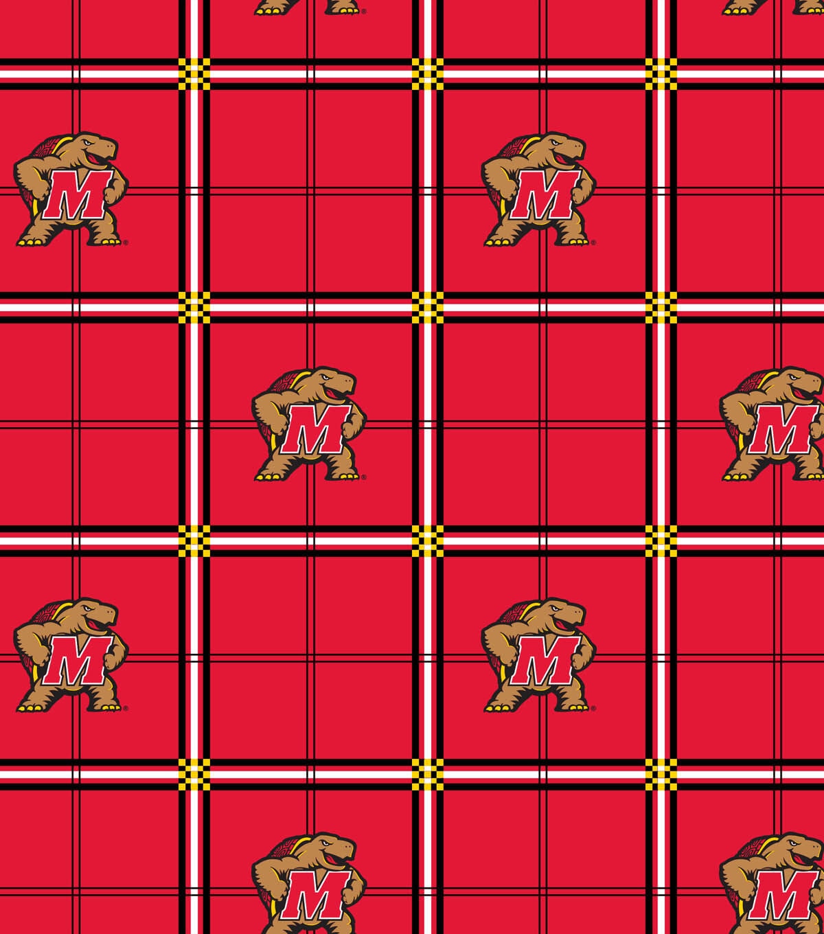University of Maryland Terrapins Flannel Fabric 42 Plaid