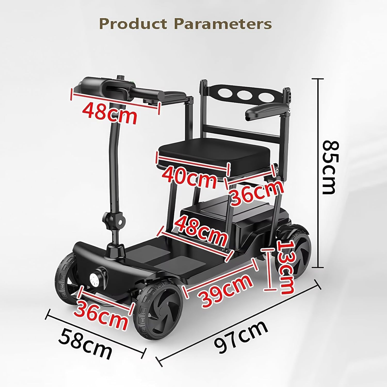 Elderly Four-Wheeled Scooter Electric Small Elderly Battery Car Foldable Lightweight Disabled Power-Assisted Electric Vehicle
